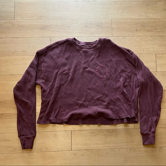 SET Active Tops - Set Active Waffle Long-sleeve Crop Top in Canyon